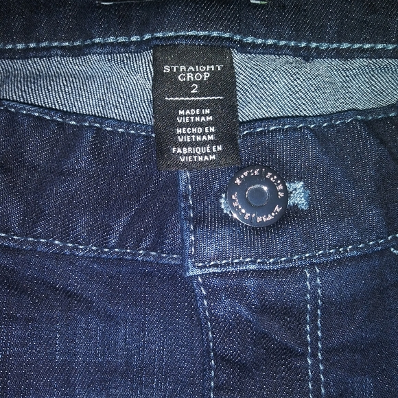 White House Black Market Denim - White House/Black Market Straight Crop Frayed Legs Jeans